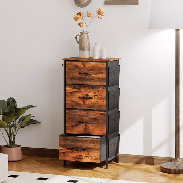 HOMCOM Industrial Double Dresser in Brown