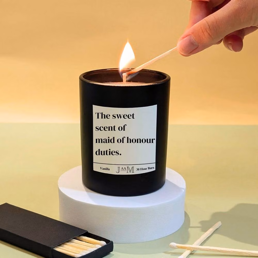 JAAM Sweet Maid Of Honour Proposal Vanilla Scented Candle in Black and White – 2