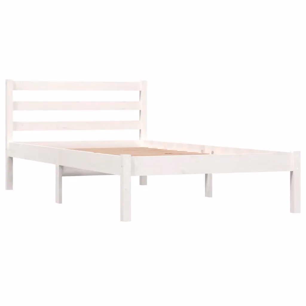Berkfield Home Single Bed Frame in White Solid Pine, W/D/H: 90 x 190 cm – 2