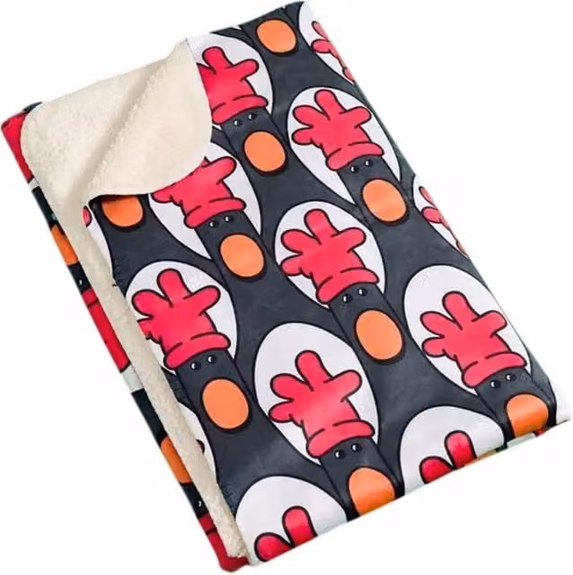 Wallace & Gromit Feathers McGraw Fleece Blanket in Black and Multicolour, W/D/H: 152 x 127 x 1 cm – 1