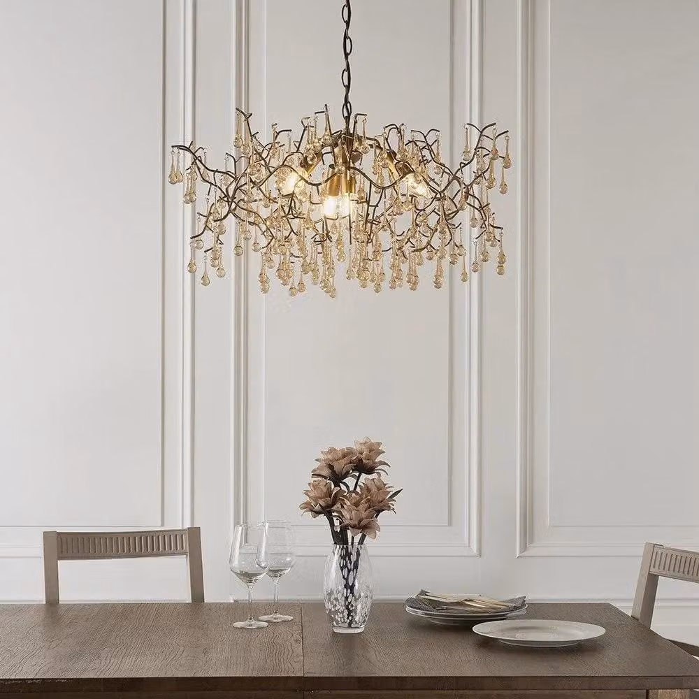 Netlighting RIMINI Modern 4 Light Dimmable Glass and Metal Ceiling Pendant in Gold/Brass – 2