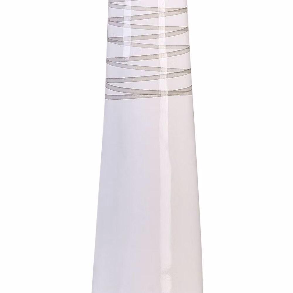 Wyld and Coco Terracotta Co Modern White and Grey Ceramic Tabletop Decorative Vase – 2