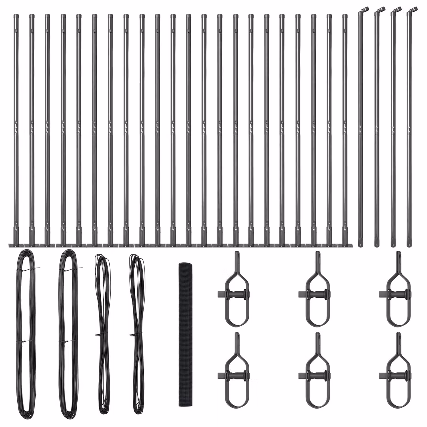 Berkfield Home Grey Steel Welded Wire Fence with 13 Flanged Posts, W: 50 m, H: 1.5 m – 2