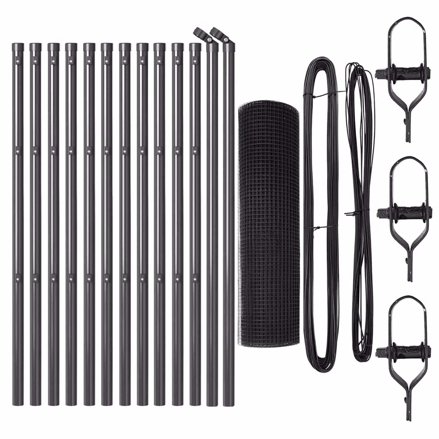 Berkfield Home Steel Welded Wire Fence with 13 Posts, Grey, W: 0.6 m, L: 25 m – 3