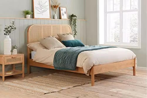 Birlea Margot Super King Rattan Bed Frame in Brown Oak Wood, W/D/H: 200 x 115 x 188 cm – 2