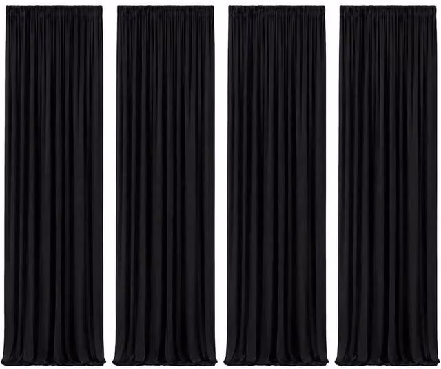 EONLION Black Backdrop Curtains, 4 Pack Plain Photo Background Drapes, Width: 100 cm – 1