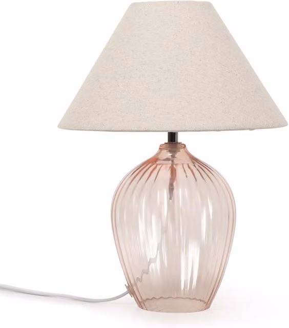 Olivet Glass Table Lamp in Pink and Grey