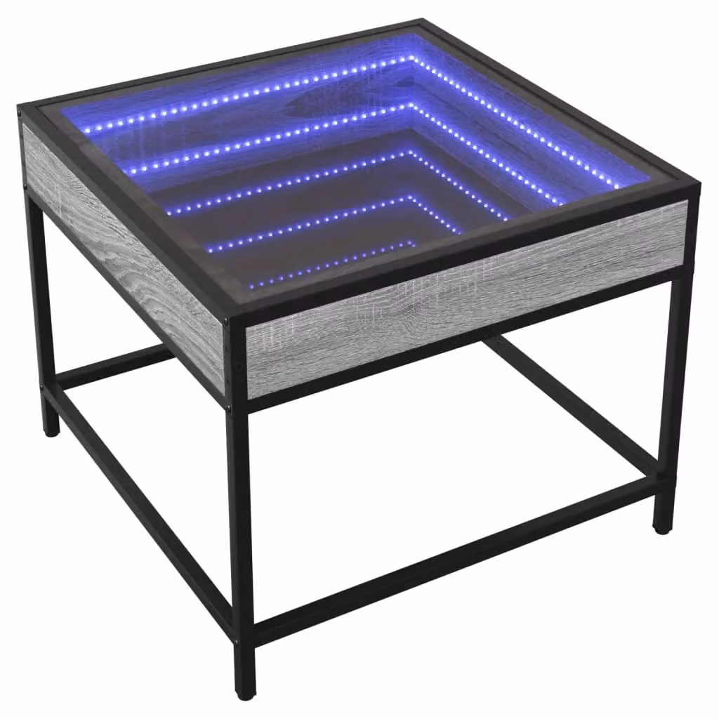 Berkfield Home Infinity LED Coffee Table in Grey Sonoma, W/D/H: 50 x 50 x 41 cm – 3