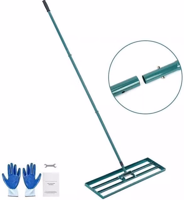 EONLION Green Steel Lawn Levelling Roller and Rake Gardening Tool – 1
