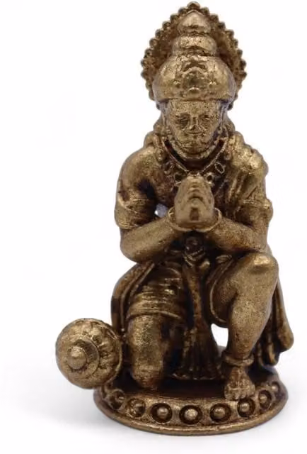 KDMD Handcrafted Bronze and Gold Hanuman Miniature Figurine, 3.6 cm – 1