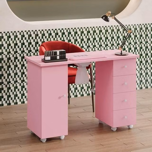 Kelvenix Professional Manicure Table in Pink, W/D/H: 110.0 x 75.0 x 0.6 m2 – 1