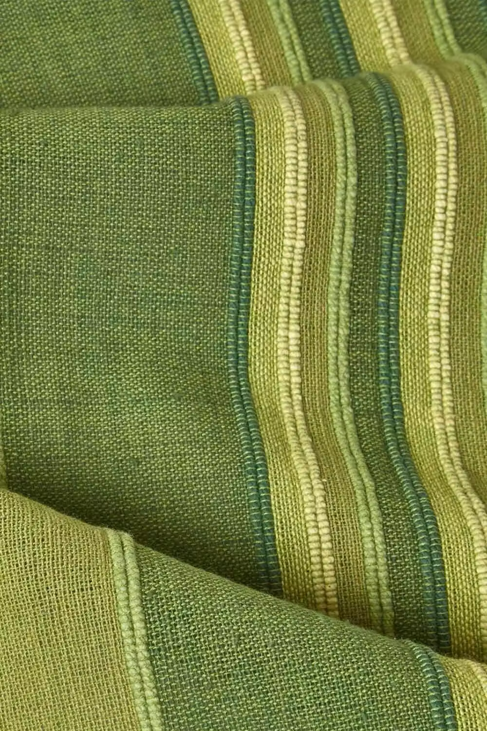 Homescapes Morocco Striped Cotton Woven Throw in Green, W/D/H: 255 x 360 cm – 3