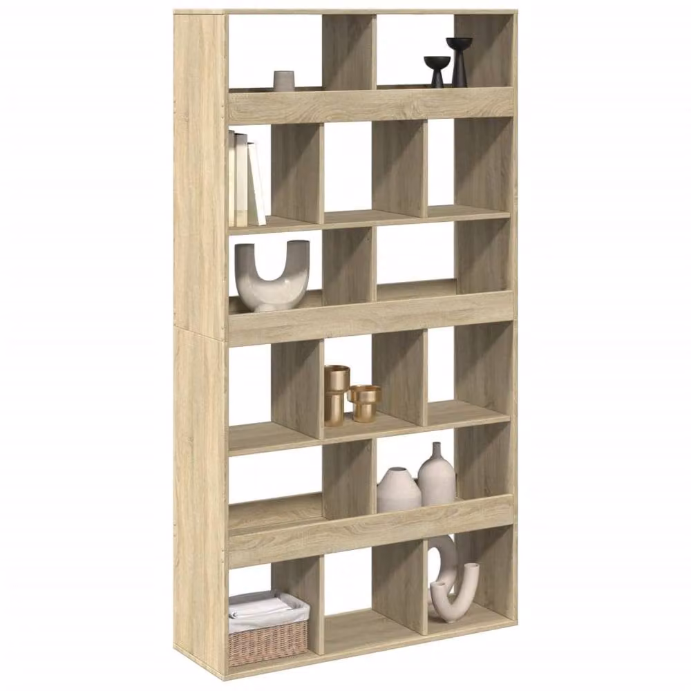 Berkfield Home Sonoma Oak Room Divider in Light Tan, W/D/H: 100 x 33 x 187.5 cm – 3