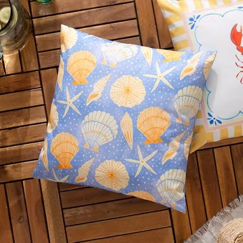 Riva Home Sea Shells Nautical Blue Decorative Outdoor Cushion, W/D/H: 45 x 45 x 45 cm – 2