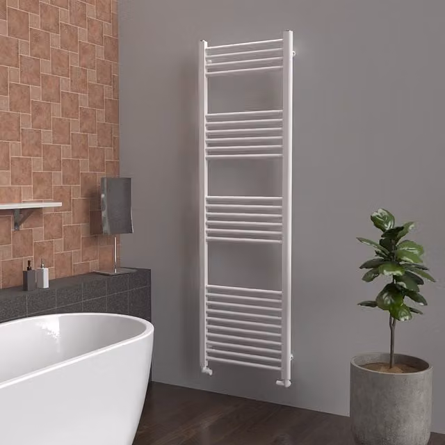 Lux Heat White Ladder Towel Radiator, H 160 cm x W 50 cm