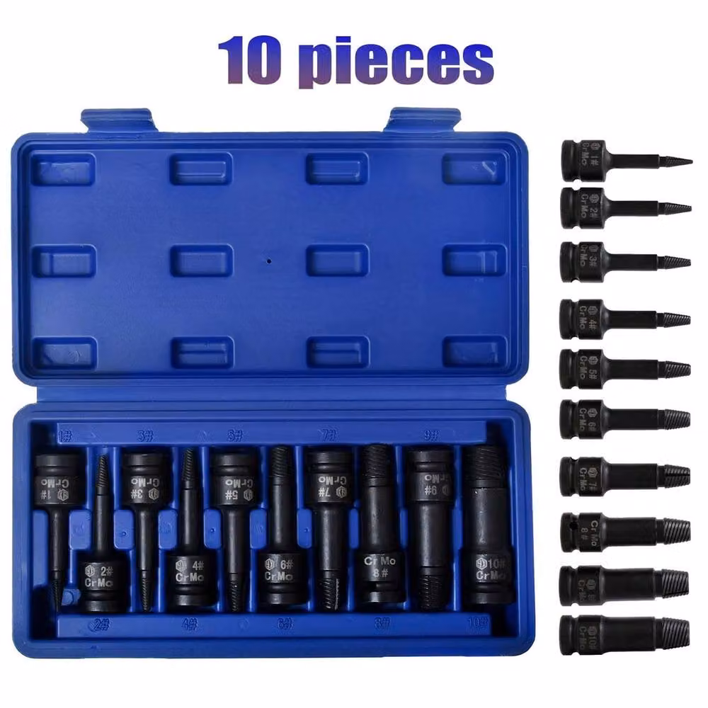 FLAVORA 10-piece Spiral Socket Bolt Extractor Set in Blue – 2