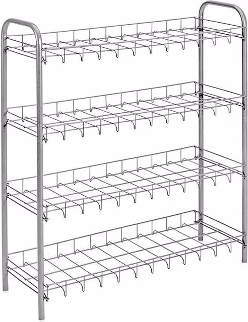 Metaltex 4-Tier Stainless Steel Shoe Rack in Silver
