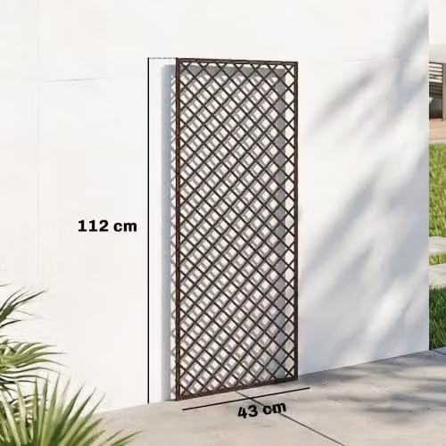 Outsunny Decorative Wood Garden Trellis for Climbing Plants, Brown, H: 112.0 cm x W: 43.0 cm x D: 2.0 cm – 7