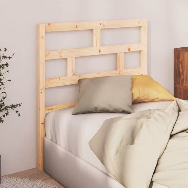 Berkfield Home Rustic Solid Wood Pine Bed Headboard, Brown, W: 106 cm, D: 4 cm, H: 100 cm