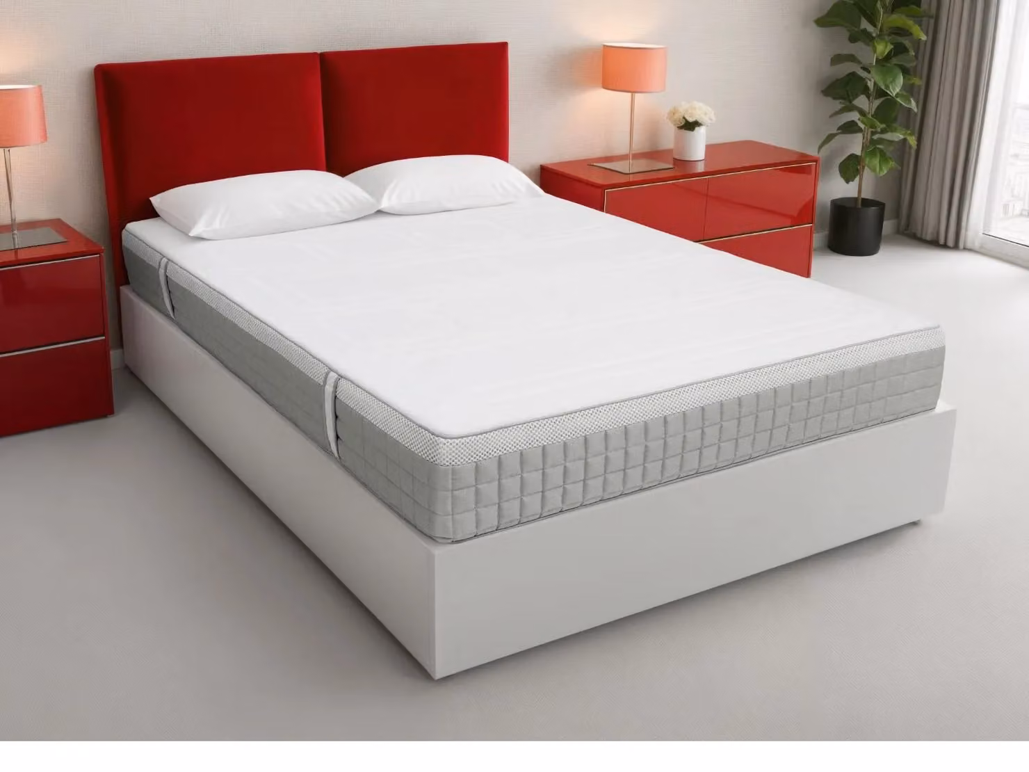 Uno Ultra Sleep Memory 2000 Hybrid Mattress in White, Super King, H 23 cm x W 180 cm x D 200 cm – 2