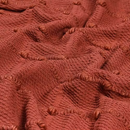 Riva Home Woven Striped Cotton and Polyester Throw with Fringes, Red, W: 140 cm, D: 180 cm – 3