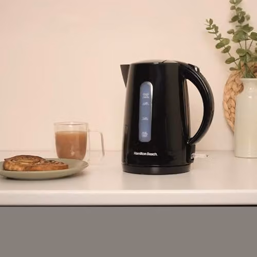 Hamilton Beach Essentials Kitchen Set with 20L Microwave, 2-Slice Toaster and 1.7L Kettle in Black – 4