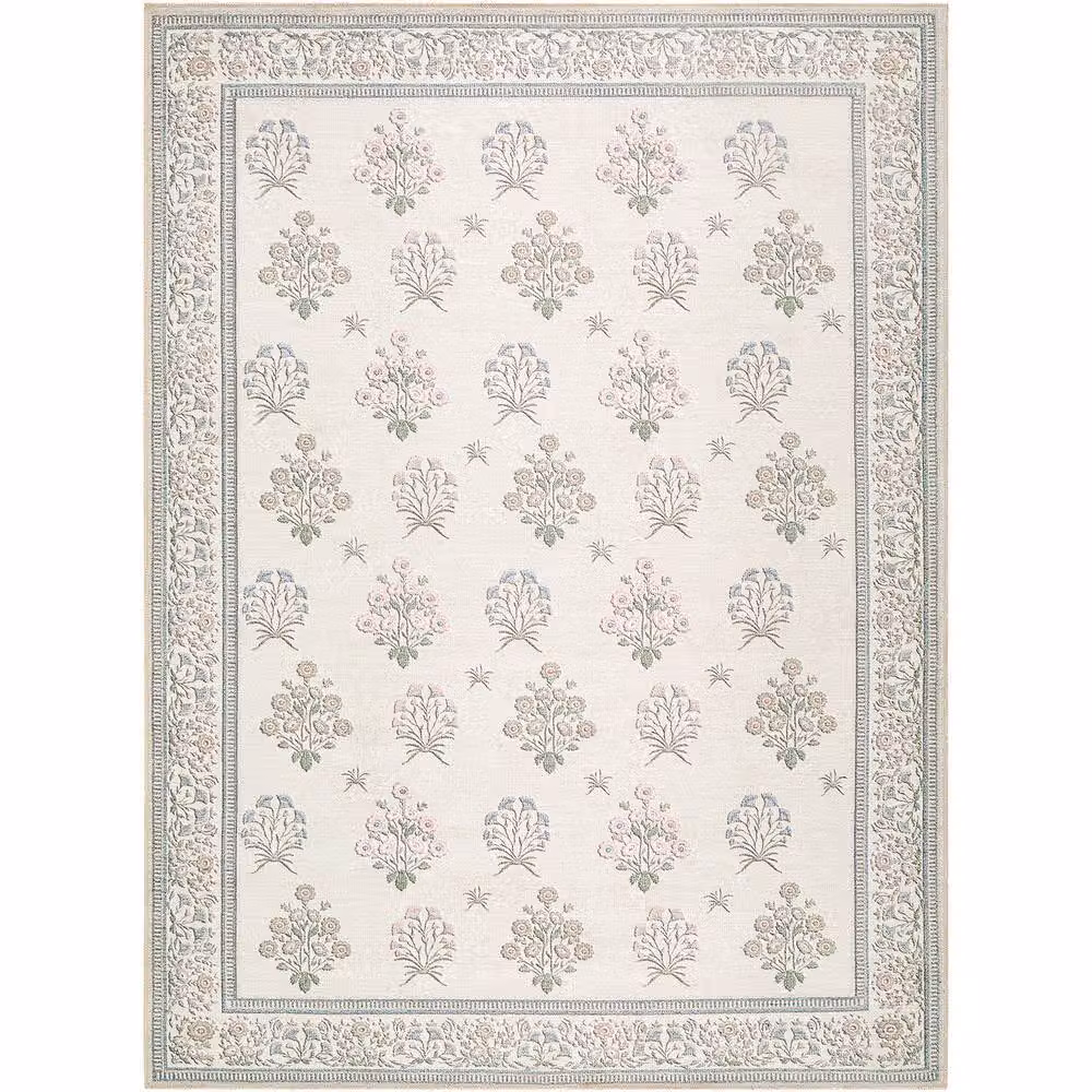 Livabliss Thistle Modern Floral Washable Living and Dining Room Rug in Multicolour, W: 200 cm, D: 275 cm – 2