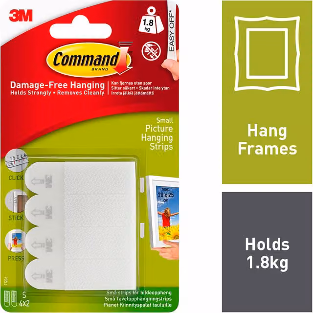 Command Small White Plastic Picture Hanging Strips