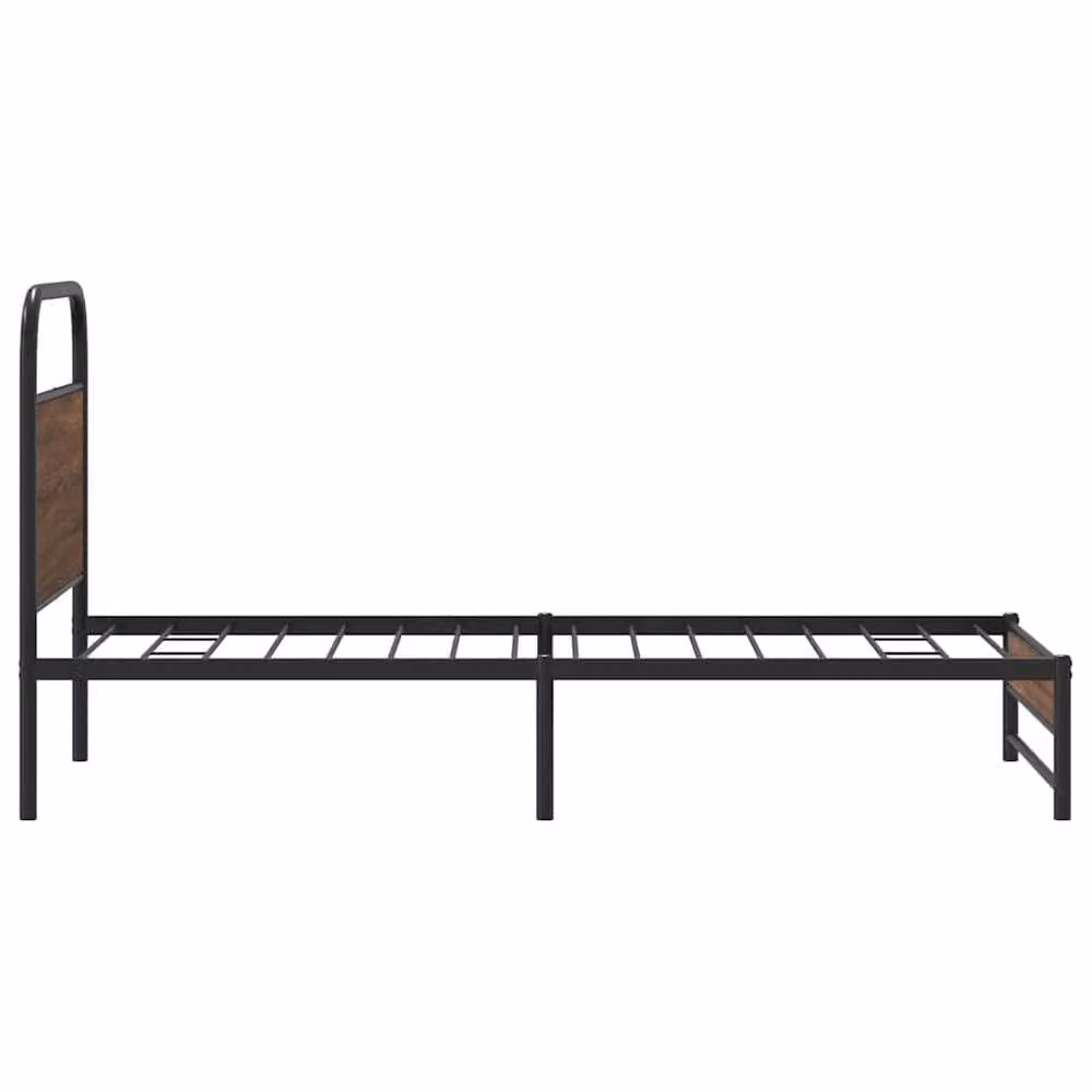 Berkfield Home Bed Frame in Brown Oak, W/D/H: 90 x 190 cm – 4
