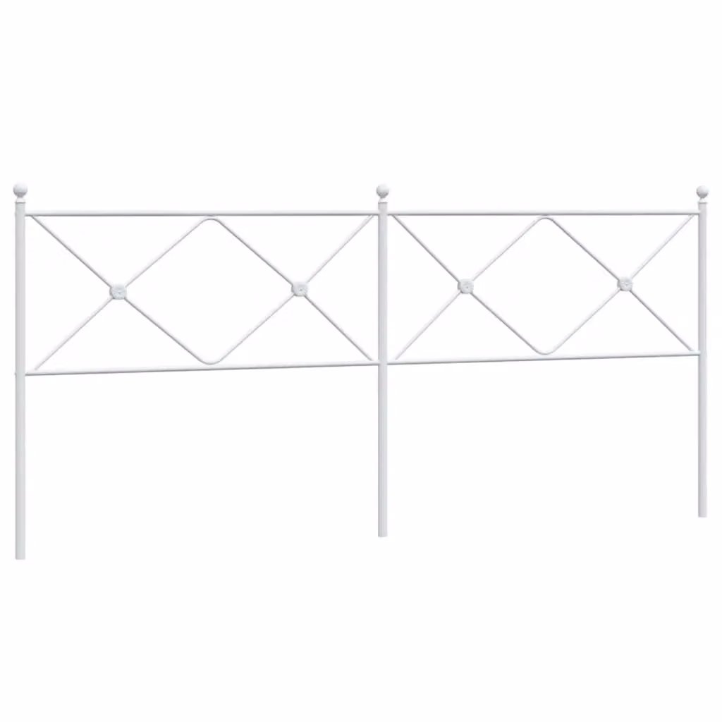Berkfield Home Classic Metal Headboard in White, Width: 193 cm – 2