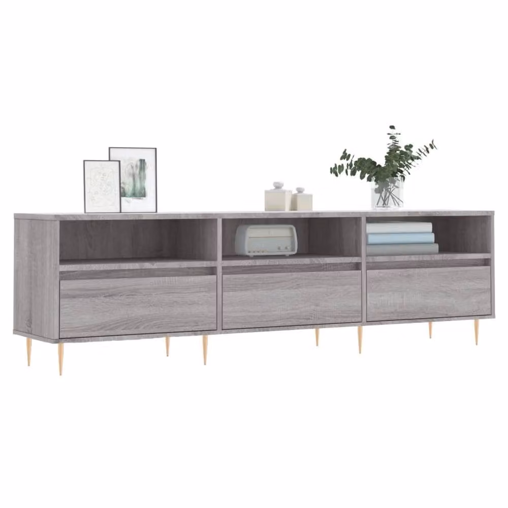 Berkfield Home Grey Sonoma TV Cabinet, W: 150 cm, D: 30 cm, H: 44.5 cm – 3