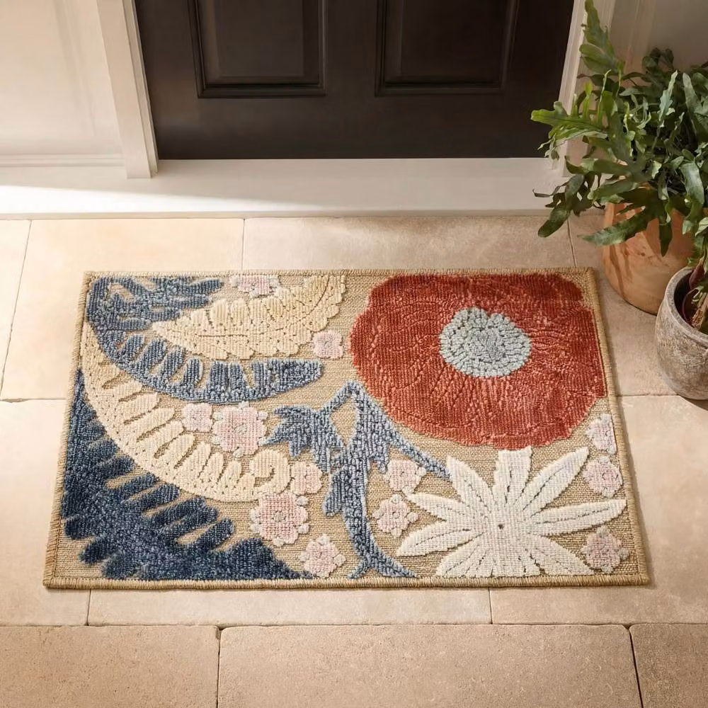 Desire Rugs Gardenia Indoor Outdoor Floral Area Rug in Beige and Multicolour, W: 200 cm, D: 290 cm – 3