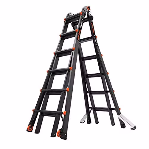 Little Giant Velocity PRO 6 Rung Multi-purpose Rollable Ladder in Black – 1