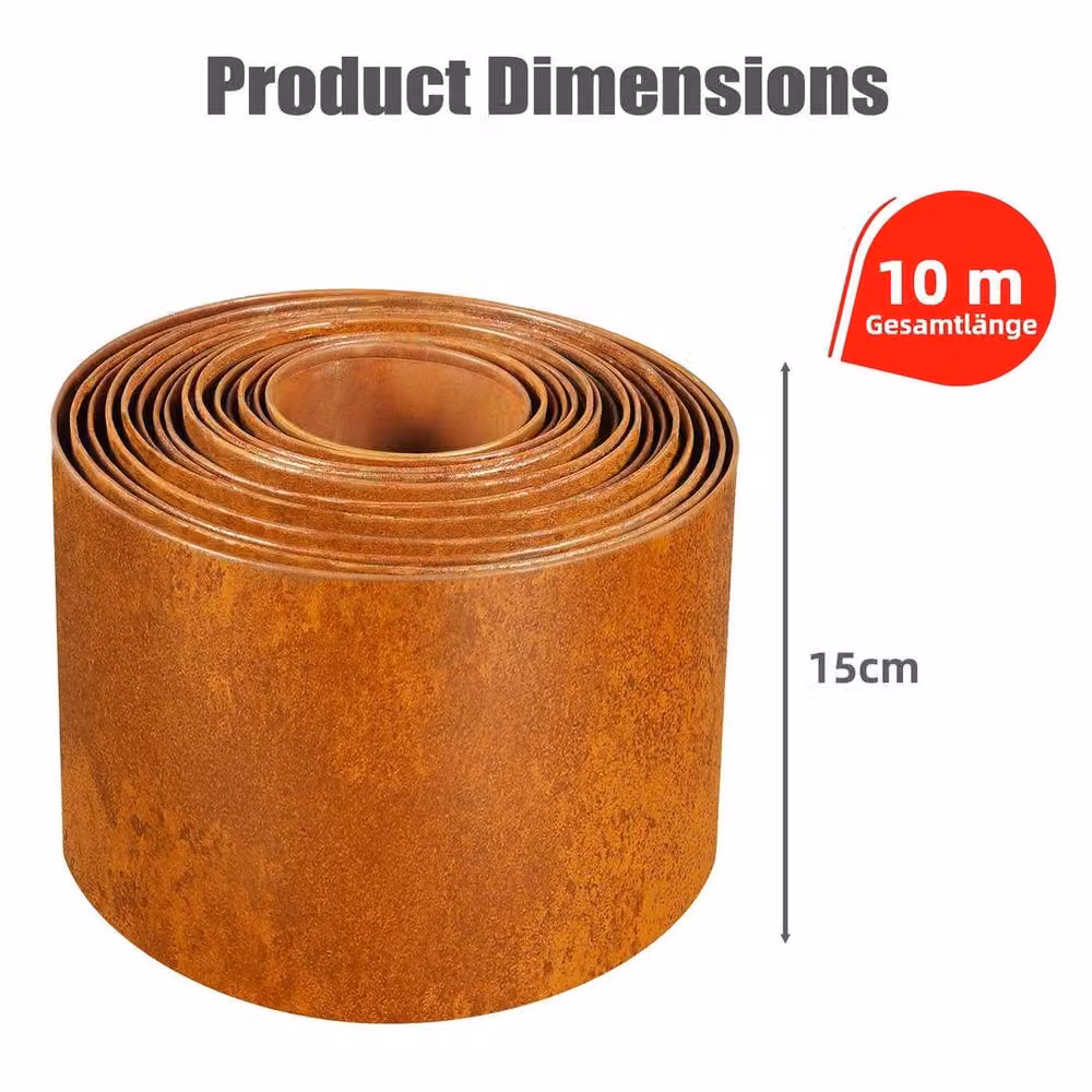 NESTLUNE Brown Corten Steel Metal Garden Edging Border – 2