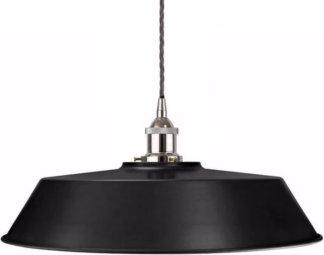 SE Home Chancery Large Pendant Light in Matt Black and Grey Twisted Nickel Metal
