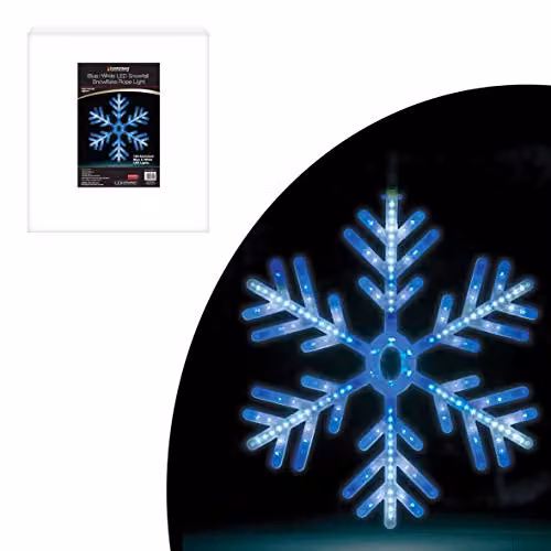 The Christmas Workshop 71400 Snowflake Christmas Window Light with 168 Blue and White LED Lights, Mains Operated, 60cm – 1