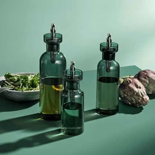 AdHoc AromaPour Grey Glass Oil and Vinegar Bottle, 300ml Non-Drip Dispenser – 2