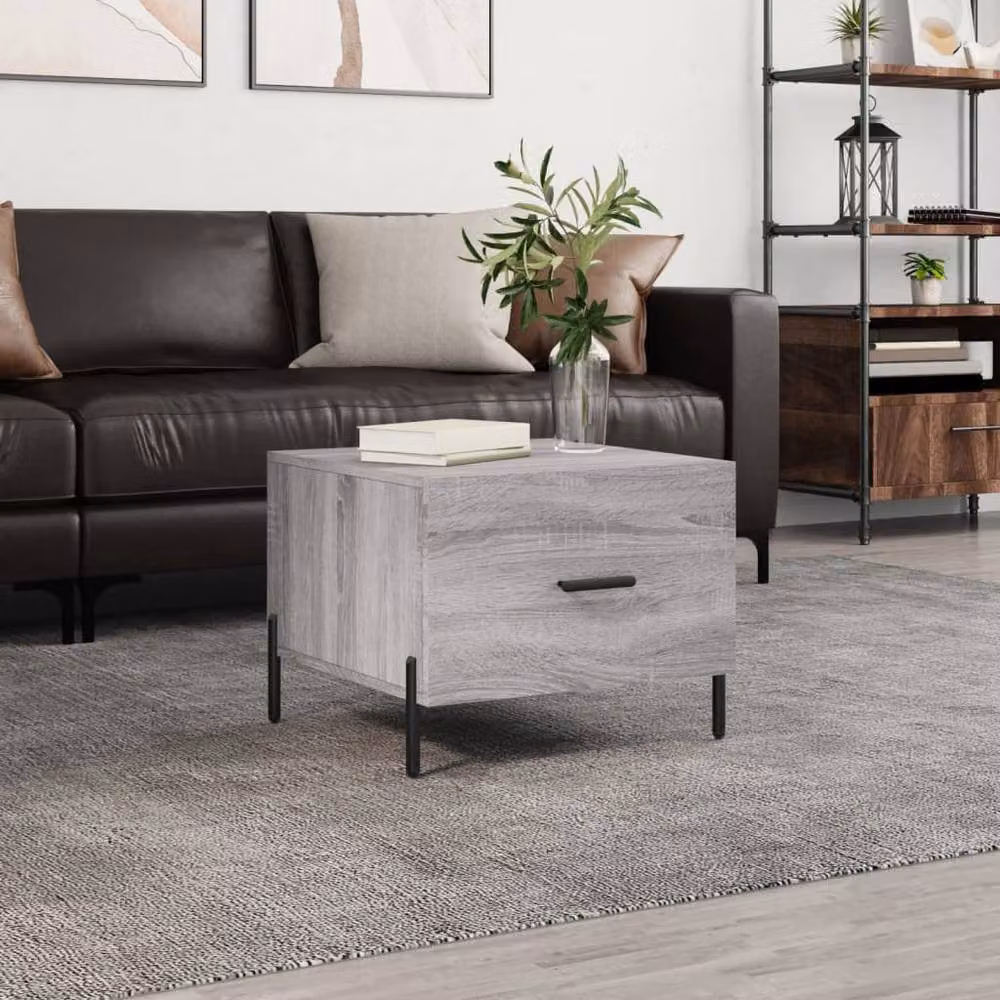 Berkfield Home Decorative Coffee Table in Grey Sonoma, W/D/H: 50 x 50 x 40 cm – 2