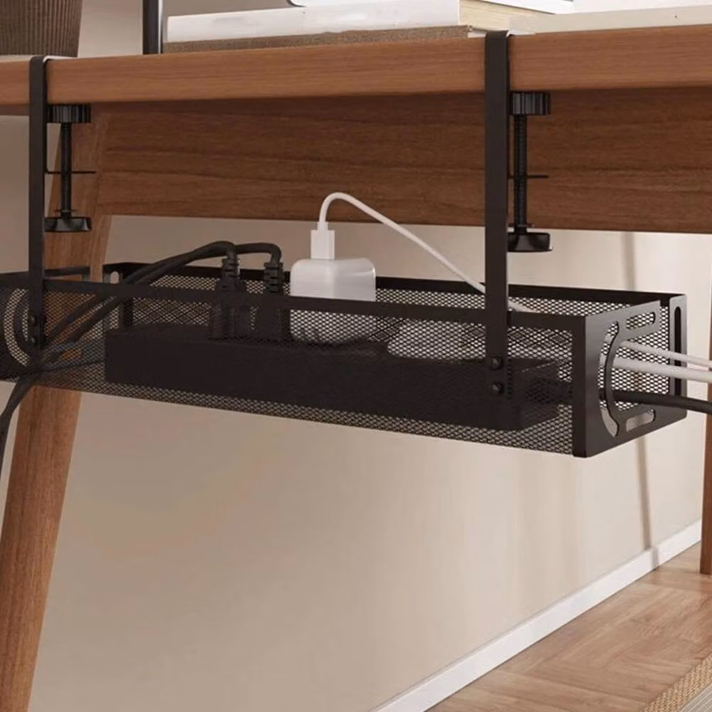 NESTLUNE Under Desk Cable Tray Management Organizer in Black, W: 100 cm, D: 15 cm – 2