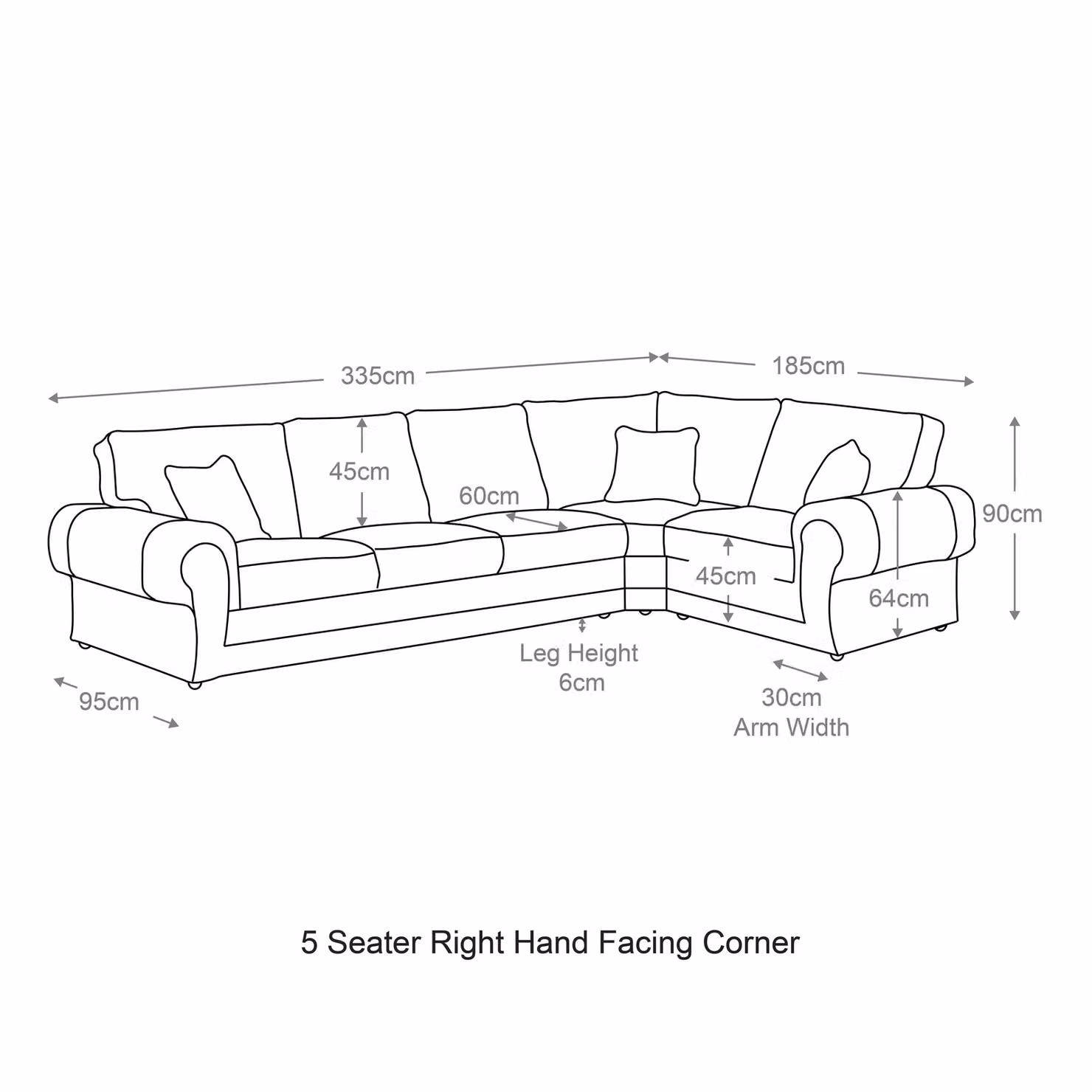 Furnishings For Less UK Portland 5 Seater L Shaped Corner Sofa in Beige Fabric and Synthetic Leather, Right Hand Facing – 4
