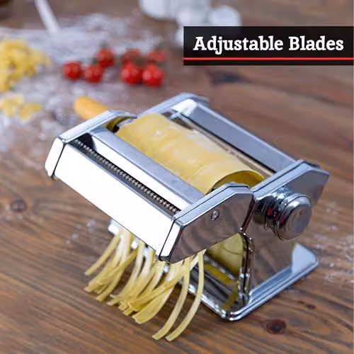 Orsina Silver Chrome Plated Steel Multi Pasta Maker Set for Spaghetti, Fettuccine, Tagliatelle and Ravioli – 3