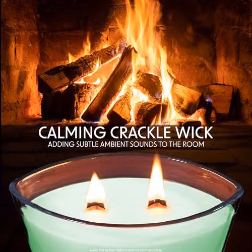 Deco Express Fresh Sheets Scented Woodwick Crackle Candle in Green – 2