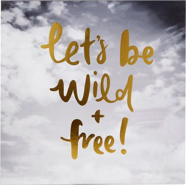 Maison by Premier Madera Let's Be Wild + Free Wood Wall Plaque in Gold and Grey
