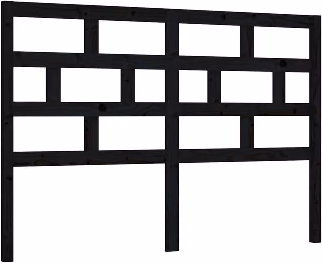 Berkfield Home Black Rustic Solid Pine Wood Bed Headboard W/D/H: 166 x 4 x 100 cm