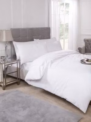 New Edge Blinds White Percale Duvet Cover, W: 180 cm x H: 200 cm