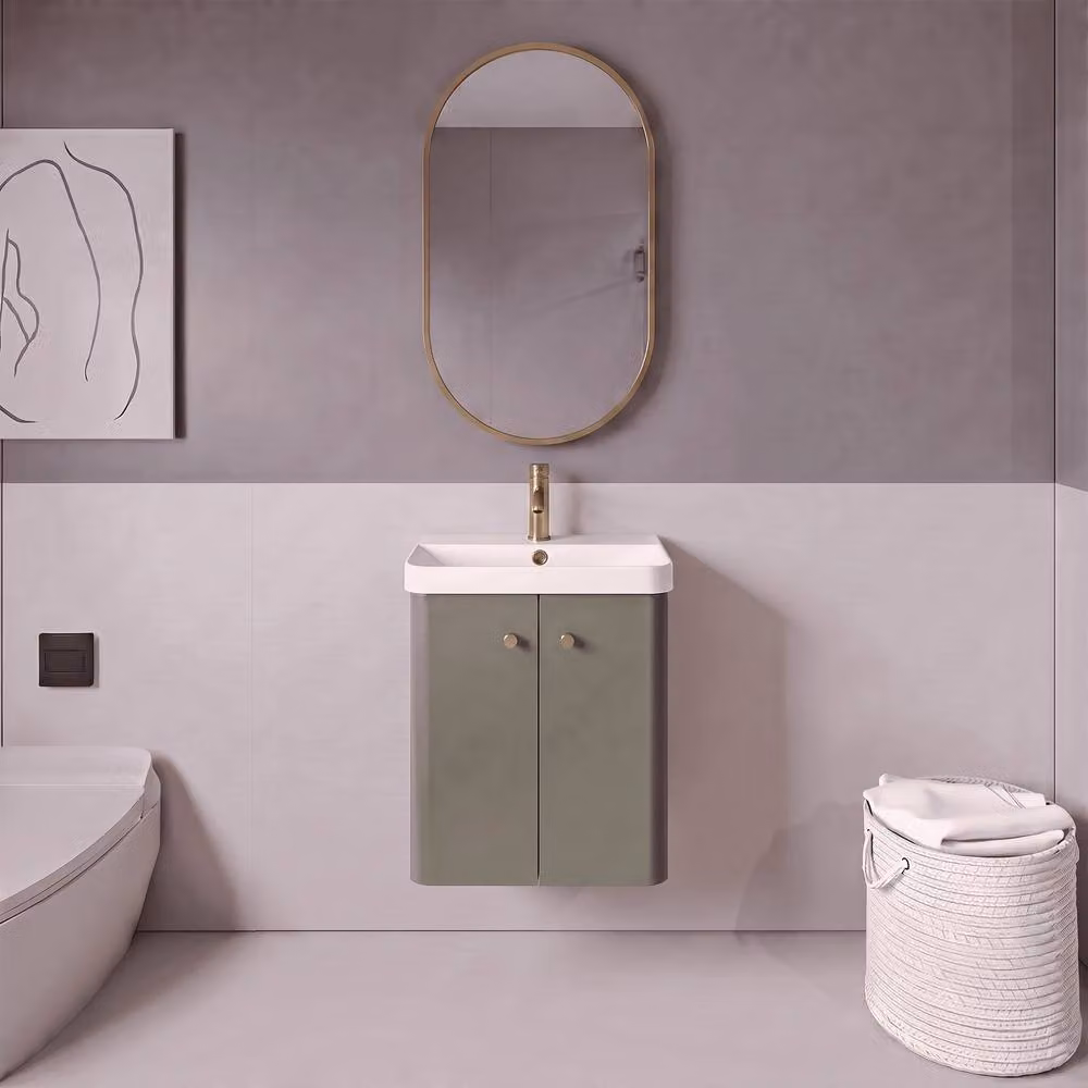 Balterley Oval Gold Metal Bathroom Mirror, Width: 50 cm – 2
