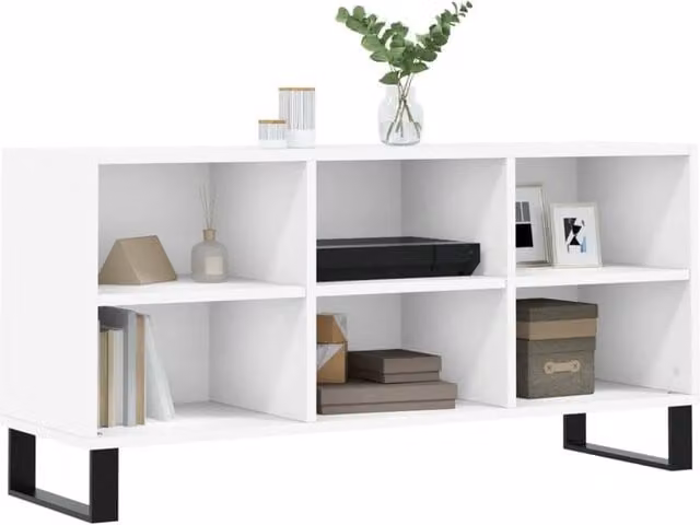 Berkfield Home Modern White TV Cabinet, W/D/H: 103.5 x 30 x 50 cm