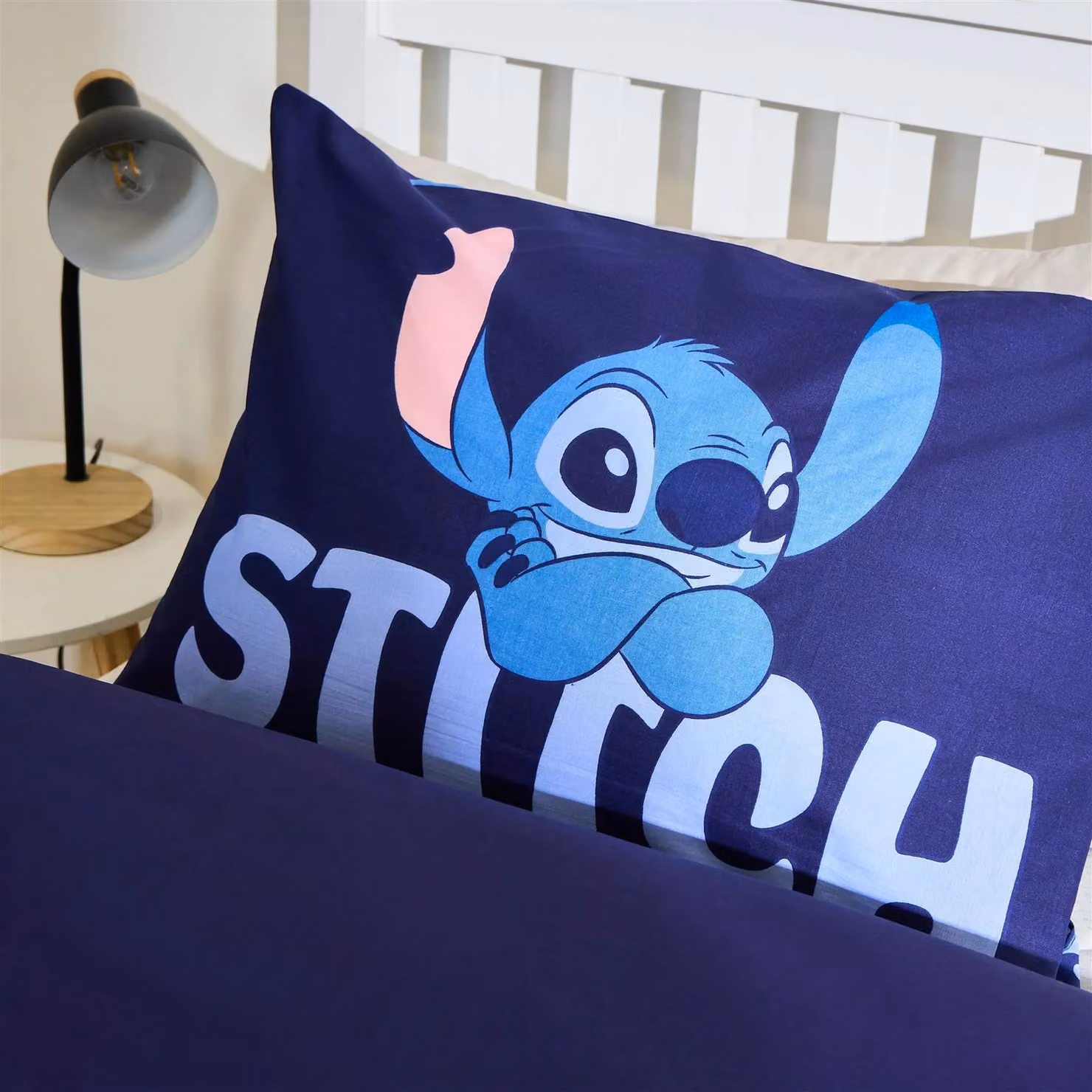 OHS Stitch Single Polycotton Duvet Cover and Pillowcase Set, Blue, Duvet Cover: 135 x 200 cm, Pillowcase: 48 x 74 cm – 4