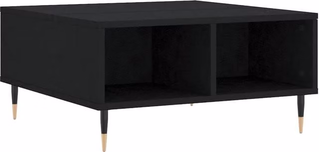 Berkfield Home Black Mid Century Square Coffee Table, W/D/H: 60 x 60 x 30 cm – 1