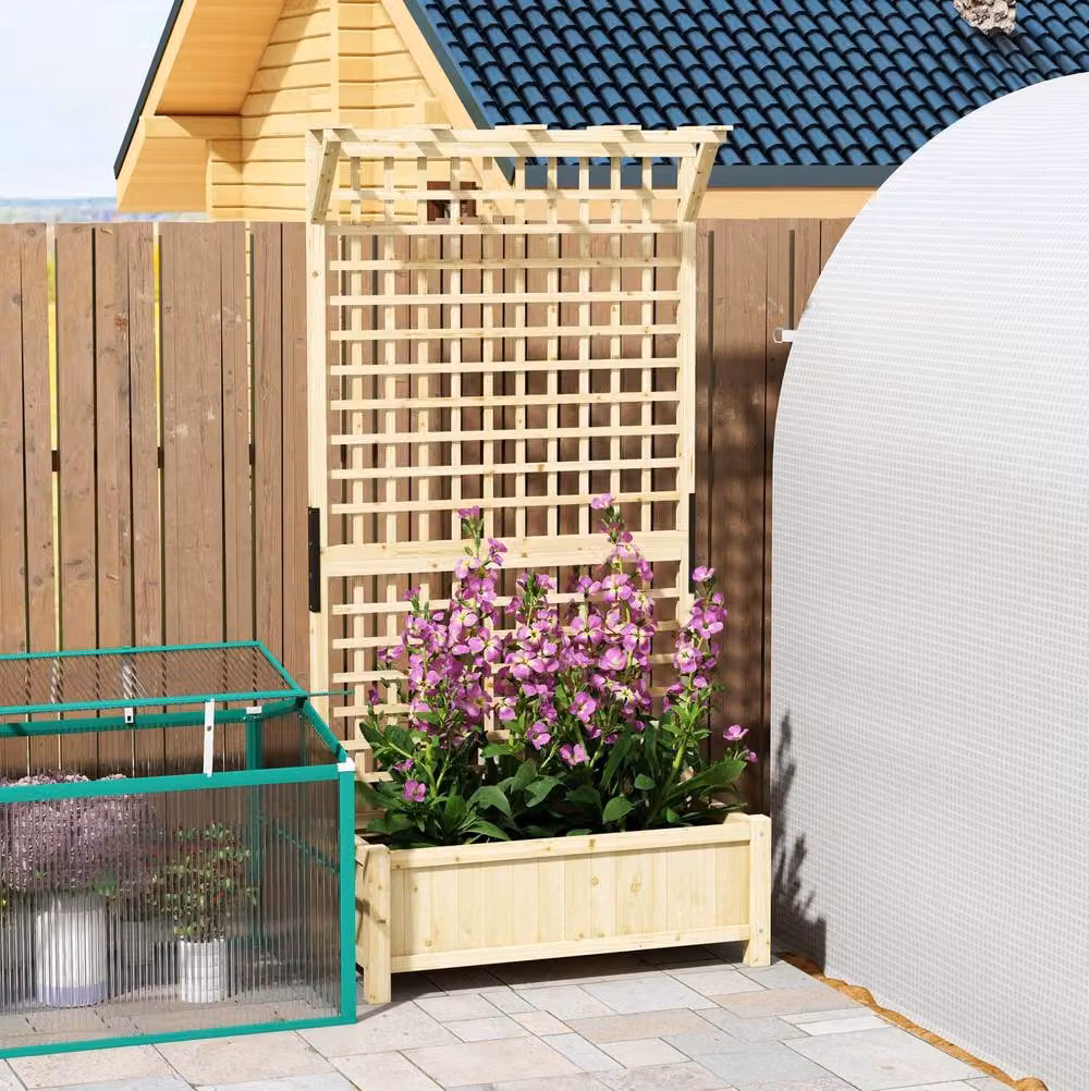 STILVORA Wooden Raised Bed Planter in Beige, H 183.0 x W 83.5 x D 38.0 cm – 8